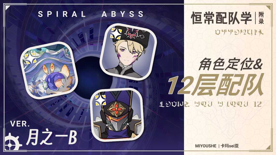 原神月之一B参考配队及附表