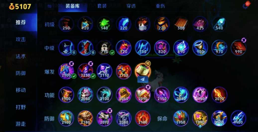 王者荣耀每个出装的用处是什么