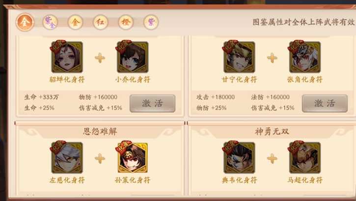 少年三国志2化身换什么