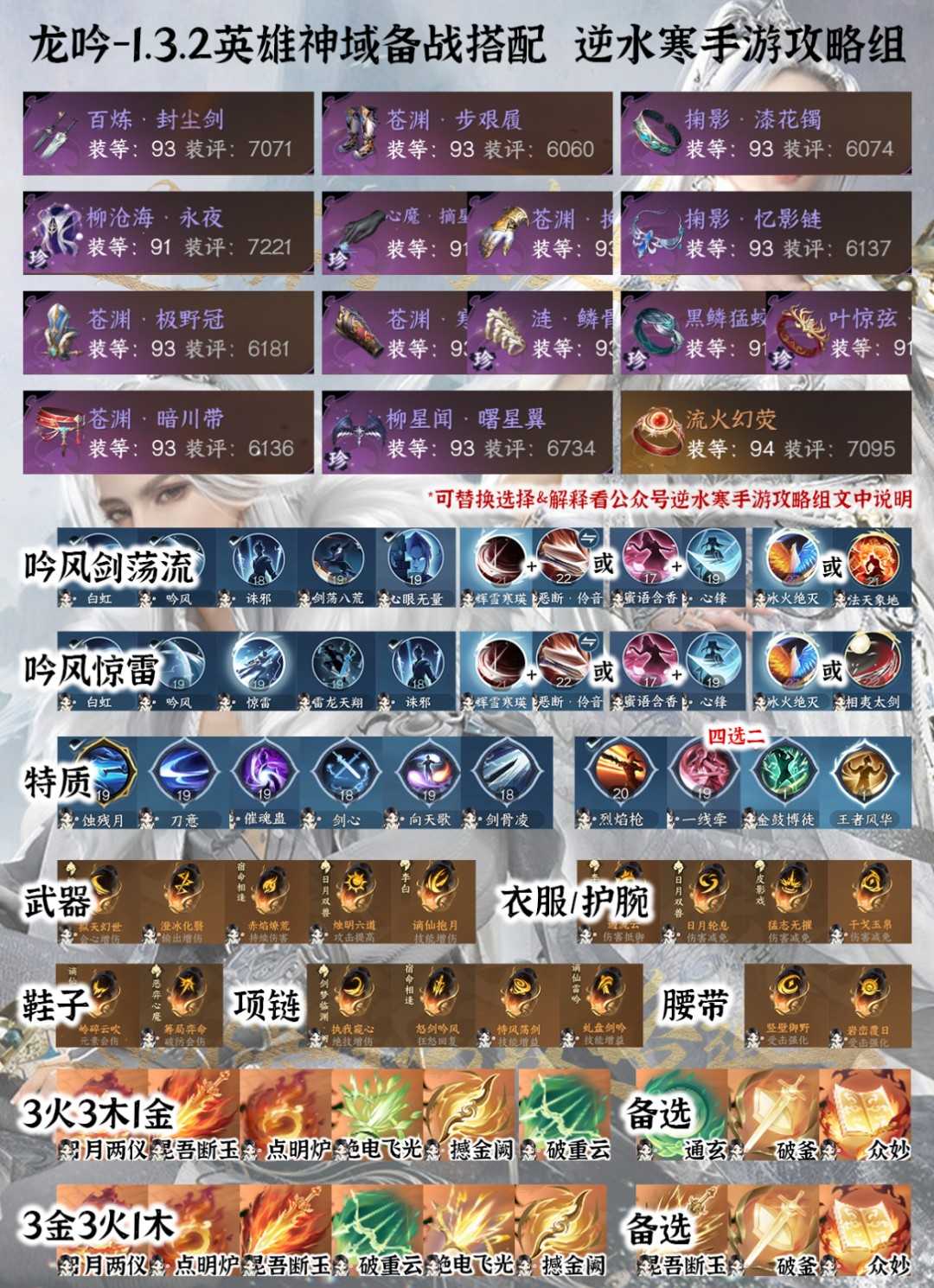 《逆水寒手游》5.20英雄神域龙吟搭配攻略