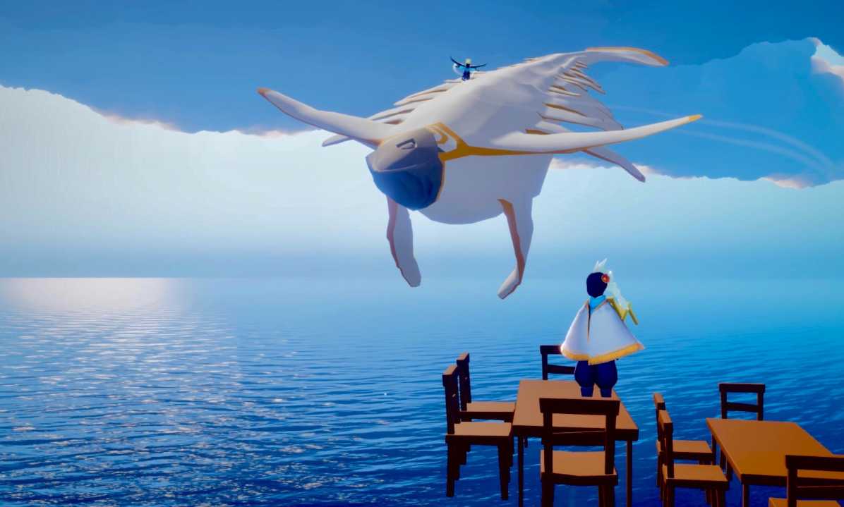 光遇无翼怎么从遥鲲上下来