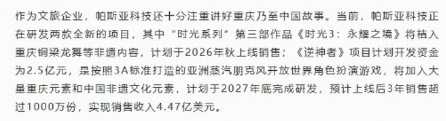 《逆神者》计划2027年完成研发 3年销量目标1000万