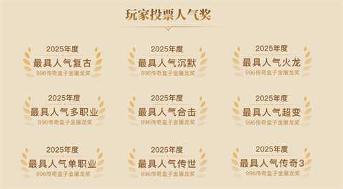 传奇界奥斯卡再临！996传奇盒子25年金屠龙奖年度评选等待你的一票