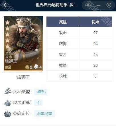 《世界启元》雄狮王养成攻略