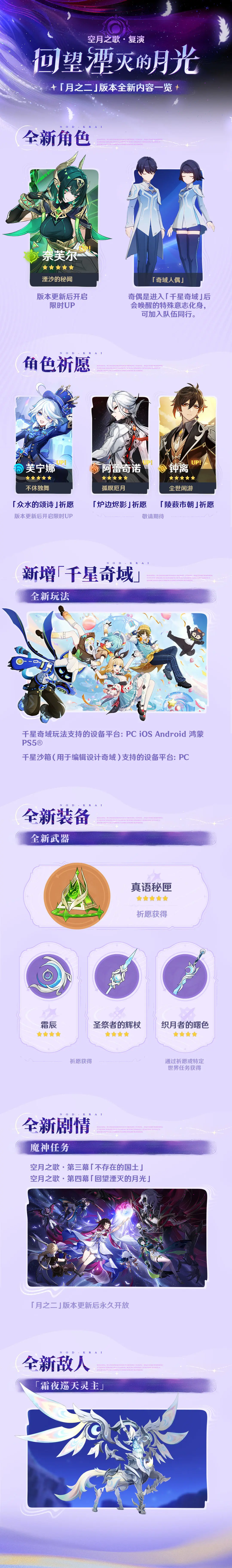 原神月之二版本更新内容汇总 原神月之二版本更新内容汇总