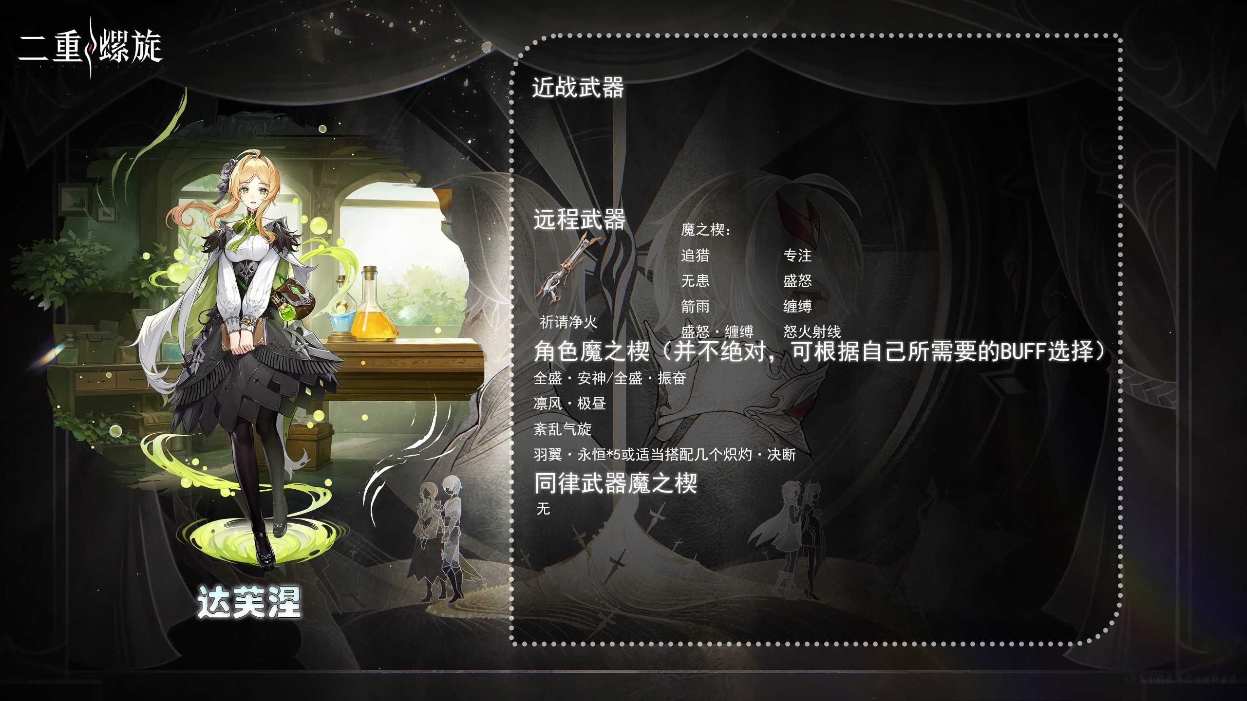 二重螺旋公测角色武器搭配推荐