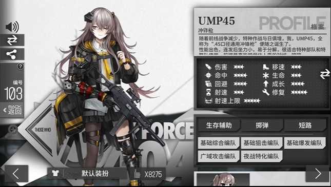 少女前线心智升级ump45怎么样 少女前线心智升级ump45怎么样