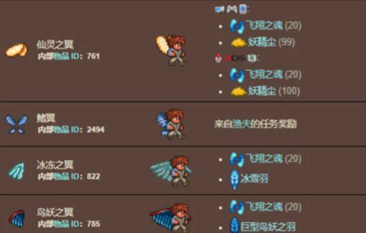 泰拉瑞亚雏翼怎么飞