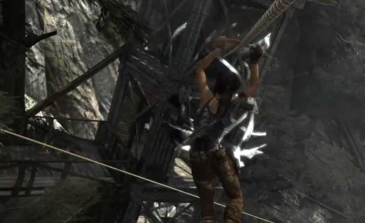 古墓丽影滑索那一关怎么过